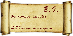Berkovits István névjegykártya